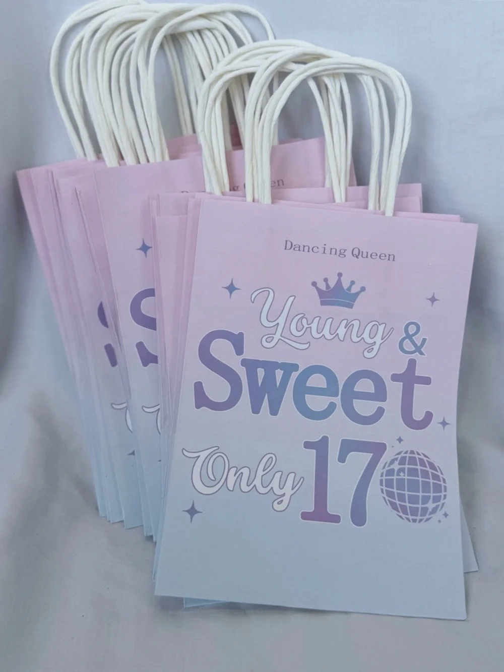 17th Birthday Party Bundle – Sweet 17 Bags, Cake Topper, Gift Wrap